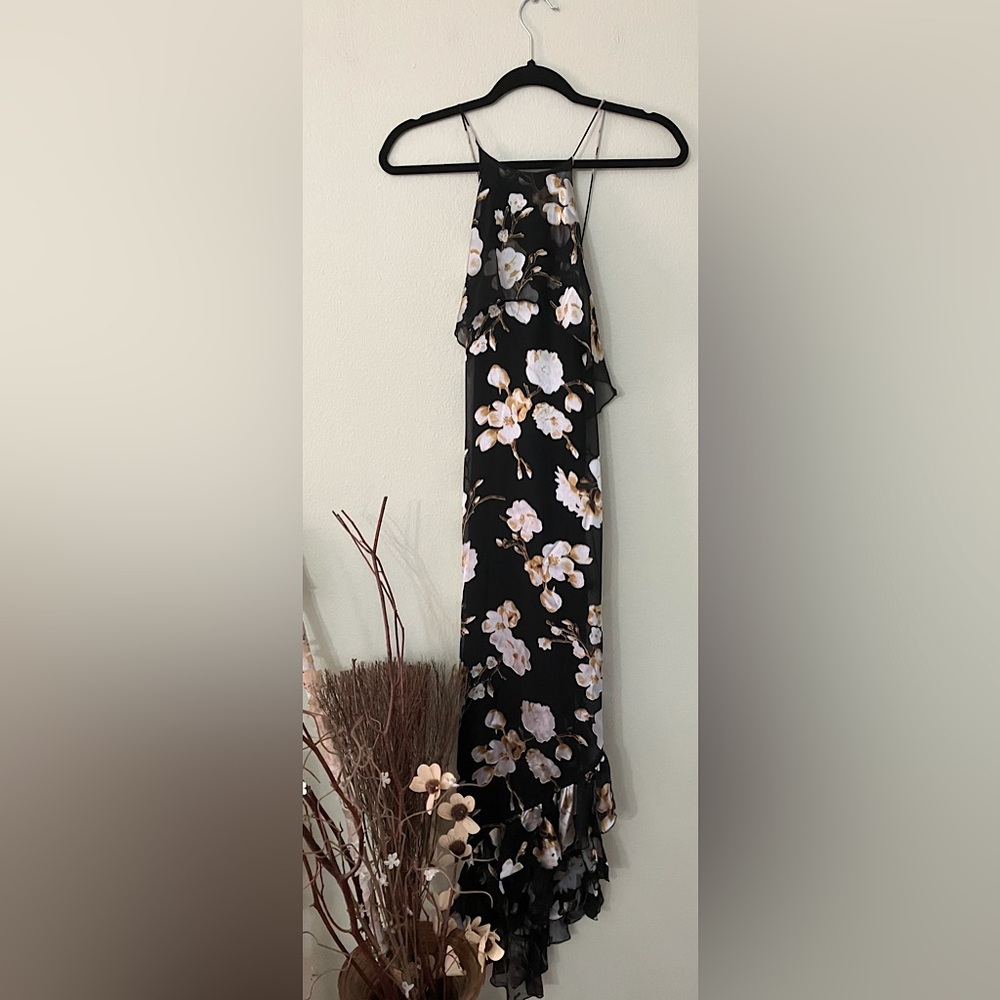 Alice + Olivia Black Floral Maxi Dress